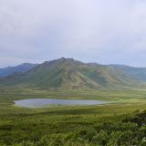 Blick auf die Tombstone Mountains im gleichnamigen Territorial Park auf dem Dempster Highway. 
