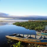 Kleiner Bootshafen an der Lagune Cáceres in Puerto Suarez. 
