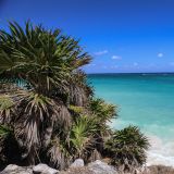 Bei Tulum kann man die Besichtigung der Stätte direkt mit einem Bad im Meer versüssen.
