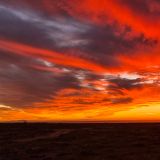 Kurz vor "Guerrero Negro" verabschiedet sich die Sonne mit einem feurigen Himmel.
