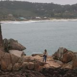 Praia da Rosa, in diese Bucht kommen von August bis Oktober die Wale um ihre Jungen auszubrüten
